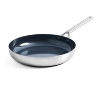 Blue Diamond Cookware Triple Steel Stainless Steel Ceramic Nonstick 20 cm Frying Pan Skillet, Tri-Ply, PFAS-Free, Multi Clad, Induction, Oven Safe, Silver