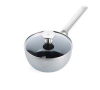 Blue Diamond Cookware Triple Steel Stainless Steel Diamond Reinforced Ceramic Nonstick 16 cm/1.2 Litre Chef Sauté Pan with Lid, Tri-ply, PFAS-Free, Multi Clad, Induction, Oven Safe, Silver