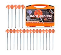 Blue Diamond Heavy Duty Tent Pegs - 20 Pack Hard Ground Tent Pegs, Camping Pegs for Awnings, Gazebos, Outdoor Use - Galvanized Steel (Carry Case)