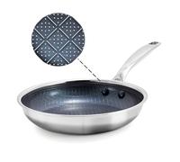 Blue Diamond Hybrid Non-Stick Stainless Steel Pan, 20 cm, PFAS-Free Ceramic Pan, Diamond Bond for Powerful Searing, Egg and Omelette Pan, Dishwasher Safe, Cool Handle, Induction, for All Hob Types