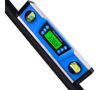 Blue Digital Torpedo Level - 10-Inch Magnetic Smart Protractor with Backlit LCD, V-Groove Base, Audio Alert, IP54 Rated - for Construction, Framing & DIY