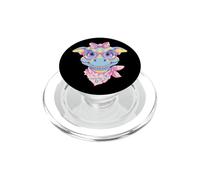 Blue Dinosaur Floral Portrait Graphic Pink Glasses Bow Sweet PopSockets PopGrip for MagSafe
