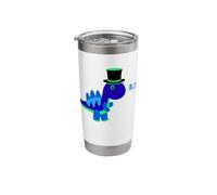 Blue Dinosaur Rawr Dino with Top Hat Stainless Steel Insulated Tumbler