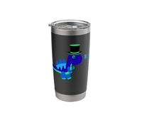 Blue Dinosaur Rawr Dino with Top Hat Stainless Steel Insulated Tumbler