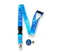 Blue Disabled Lanyard/Badge Holder - Please Be Patient with - with Matching Blue Disabled Pin Badge
