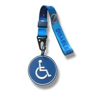 Blue Disabled Luggage Tag with Blue Disabled 3D Silicone Disc Tag