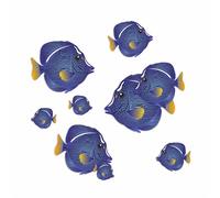 Blue Discuss Stickers, Hardwearing Water and Weatherproof 0% Transparency Tropical Fish Decals, Cover Marks, Sea Life Wall Decor, Cars & Home Projects. (Blue Discuss)