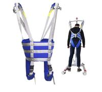 Blue Divided Leg Patient Lift Sling for Elderly & Disabled - Full Body Transfer Sling with Adjustable Straps for Hoist, Standing and Mobility Assistance, Home Care Essential