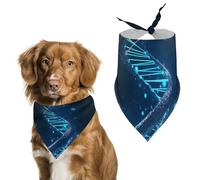 Blue DNA Structure Dog Bandana Washable & Adjustable Triangle Scarf, Breathable Pet Scarf for Small Medium Large Pets, Cute Fashion Pet Accessory