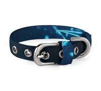 Blue DNA Structure Dog Collar Adjustable Soft and Comfortable Puppy Collars with Metal Buckle Pet Collar for Small Medium Pet