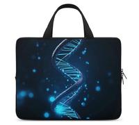 Blue DNA Structure Laptop Sleeve Ultra-Thin, Lightweight & Waterproof 17inch Laptop Bags, Durable Neoprene Material, Portable Protective Computer Bag with Hand Strap