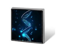 Blue DNA Structure Suit Lapel Pin Fashion Lapel Pins for Men Women for Backpacks Funny Hat Brooch Pin Personalized Bag Lapels Badge Metal Novelty Buttons & Pins (Square)