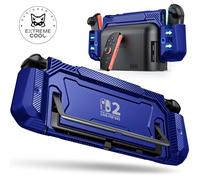 Blue Dockable Case for Nintendo Switch 2,Switch 2 Grip Case with Ergonomic Grip&Pop-up Joy-Con Quick Release,Charging Friendly Protective Cover with 4 Thumb Stick Caps,Hard Shell for Switch 2 Console