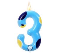 Blue Dog Paw Birthday Number Candle, Cute Dog Paw Themed Birthday Candles Cake Clues Topper Decorations for Boys & Girls Party Decor Supply (Number 3)