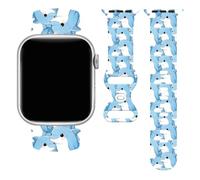 Blue Dolphin Wristbands Series 11/10/9/8/7/6/5/Se/Ultra, IWatch Bands Compatible With Apple Watch 42mm 44mm 45mm 49mm Silicone Smartwatch Strap Adjustable Replacements Accessories For Women Men Ladies