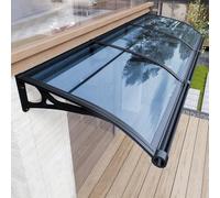 Blue Door Awning - 80x220cm Patio Awning with Aluminum Bracket & Polycarbonate Board Easy Installation for Entrances Porches Courtyards - Exterior Window Protection