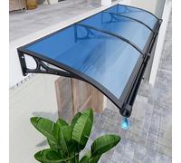 Blue Door Canopy Awning Polycarbonate Exterior Roofing Canopy Large Rain Shelter for Doors & UV Rain & Snow Protection 100x120cm 39x48in