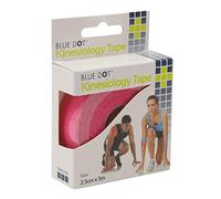 Blue Dot Kinesiology Tape, 5 Meter Length x 2.5 cm Width, Pink