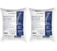 Blue Dot Sterile Absorbent Dressing Pads 25-Pieces, 10cm x 10cm Size (Pack of 2)
