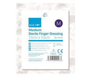 Blue Dot Sterile Finger Dressing, 3.5 cm x 3.5 cm Size