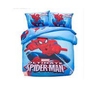 (Blue, Double?3pcs?) 3D Superman Spiderman Bedding Set