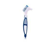 Blue Double Bristle Head Denture Brush Denture Cleaning Brush Portable Cleaning Brush False Teeth Brushes (1Pcs)