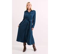 Blue Double Crepe Tie Waist Shirt Dress Principles Blue 16