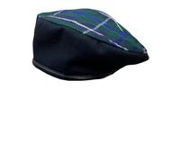 Blue Douglas Tartan Two Tone with Black Wool Beret Cap Free Size