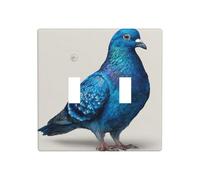 Blue Dove Double Gang Toggle Light Cover Wall Plate Switch Decor Standard Size - 11.4x11.4cm