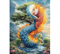 Blue Dragon 500 Pieces Set Classic Jigsaw Puzzle Animal Pets Couple Puzzle Partners Mind Relaxation Wall Decor Easter New Year Premium Cardboard 500 PCS