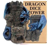 Blue Dragon Dice Rolling Tower | Castle Dice Tower for D and D Dice