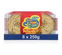 Blue Dragon Egg Noodles 2KG (250g x 8) - Chinese Egg Noodles Bulk Pack, Stir Fry Noodles for Chicken, Beef & Vegetables - Asian Cooking Noodles for Chow Mein, Wok Dishes & Quick Meals
