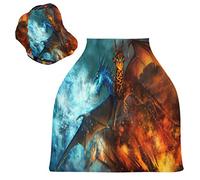 Blue Dragon Fire Bat King Stretchy Baby Car Seat Cover,Canopy Nursing Covers,Soft Breathable Windproof Scarf Changepad for Winter Infant Breastfeeding Boys