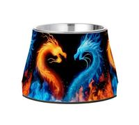 Blue Dragon Fire Dragon Dog Raised Bowl, 540 ML Feeding Food Pet Bowl Stainless Steel Non-slip High Capacity Cat Bowl