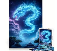 Blue Dragon in The Sky Puzzle for Teenagers 1000 Pieces Mind Power Unwind Easily Uniform Edges Chic Xmas Gift (38X52CM)