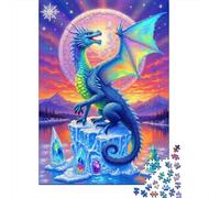 Blue Dragon Jigsaw Puzzle 1000 Piece Jigsaw Puzzle Ice Crystals for Adults Relaxing Decor Gift 70x50cm/1000pcs