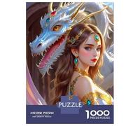 Blue Dragon Jigsaw Puzzle for Adults 1000 Piece Jigsaw Puzzle Set Mysterious Woman Puzzle Game for Family Relaxing and Focus 38x26cm/1000pcs