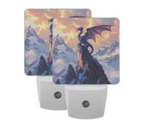 Blue Dragon Night Light 2 Pack Plug in Wall with Dusk to Dawn Sensor Led Lamp for Women Men Night Lights Plug in Wall Decor for Bedroom Kitchen Corridor 0.5W