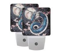 Blue Dragon Night Light 2 Pack Plug in Wall with Dusk to Dawn Sensor Led Lamp for Women Men Night Lights Plug in Wall Decor for Bedroom Kitchen Corridor, 0.5W
