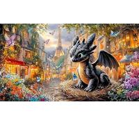 Blue-dragon-perched-on-castle-ruins Puzzle Game 1000 Piece Recycled Paper Impossible Hard Difficult Challenging for Women, Gifts for Men for Decompression 70x50/1000pcs