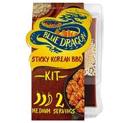 Blue Dragon Sticky Korean BBQ Kit 222g | Medium Spice | Serves 2 | Authentic Flavour Meal Kit Including Glaze, Panko Breadcrumbs, Batter & Garnish