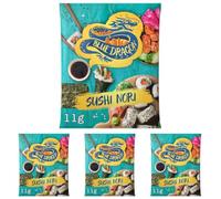 Blue Dragon Sushi Nori 11g | 5 Sheets | Authentic Dried & Roasted Seaweed | Suitable for Vegans (Pack of 4)