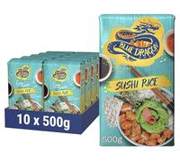 Blue Dragon Sushi Rice 500g | Pack of 10 | Authentic Japanese Short Grain Rice | Perfect For Sushi, Sticky Rice, Poke Bowls & Everyday Asian Cooking