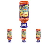 Blue Dragon Thai Sweet Chilli Dipping Sauce 535g | Medium Heat | Perfect with Goujons, Wraps, Chicken, Halloumi & More (Pack of 4)