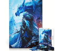 Blue Dragon Warrior Jigsaw Puzzles for Adults1000 Pieces Thought Training Restful Escape Uniform Cut Merry Gift (50X75CM)