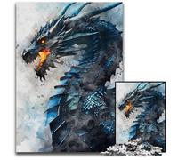 Blue Dragon Watercolor Painting JigsawPuzzle 1000 Pieces for Adults Puzzles for Adults for Mother'S Day Birthdays Christmas 1000 PCS(38x26cm)