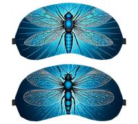 Blue Dragonfly 2-Pack Light-Blocking Soft Breathable Eye Masks with Eye Patches and Sleep Masks