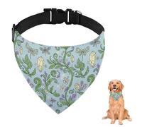 Blue Dragonfly and Crystal Dog Bandana With Adjustable Strap D Ring Dog Scarf Pet Bibs Triangle Pet Scarves Clothing& Accessories for Dogs Puppy Dogs Cats Decor Machine Washable