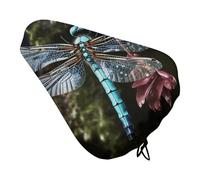 Blue Dragonfly Bike Seat Cover with Drawstring, Waterproof Bicycle Seats Cushion Sun & Dust Protector, Unisex Mountain Bike Seat Rain Cover