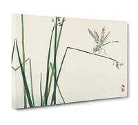 Blue Dragonfly By Kono Bairei Canvas Print | Gallery Wrapped 30mm Frame Wall Art | 20x14 inches | Ready to Hang | Asian Animals Picture | Living Room Bedroom Lounge Office